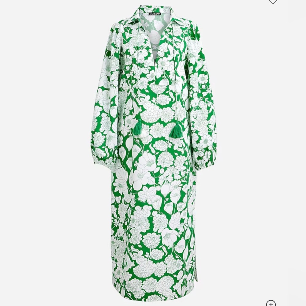 J. Crew V-neck Tunic Dress in Kelly Floral‎ Cotton Poplin Size S